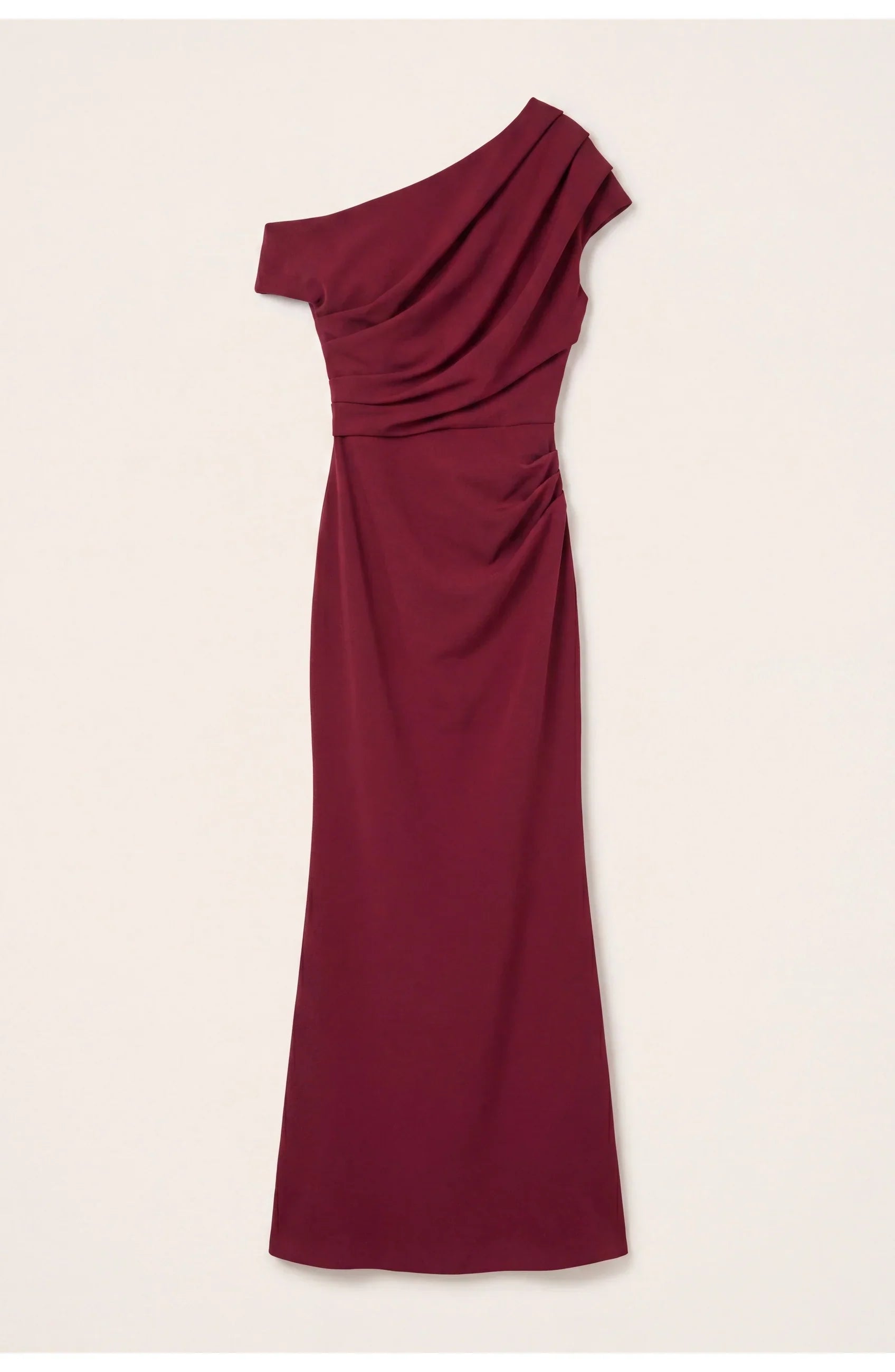 Lotte | Off-Shoulder Maxi Jurk Gedrapeerd Toledo Rood