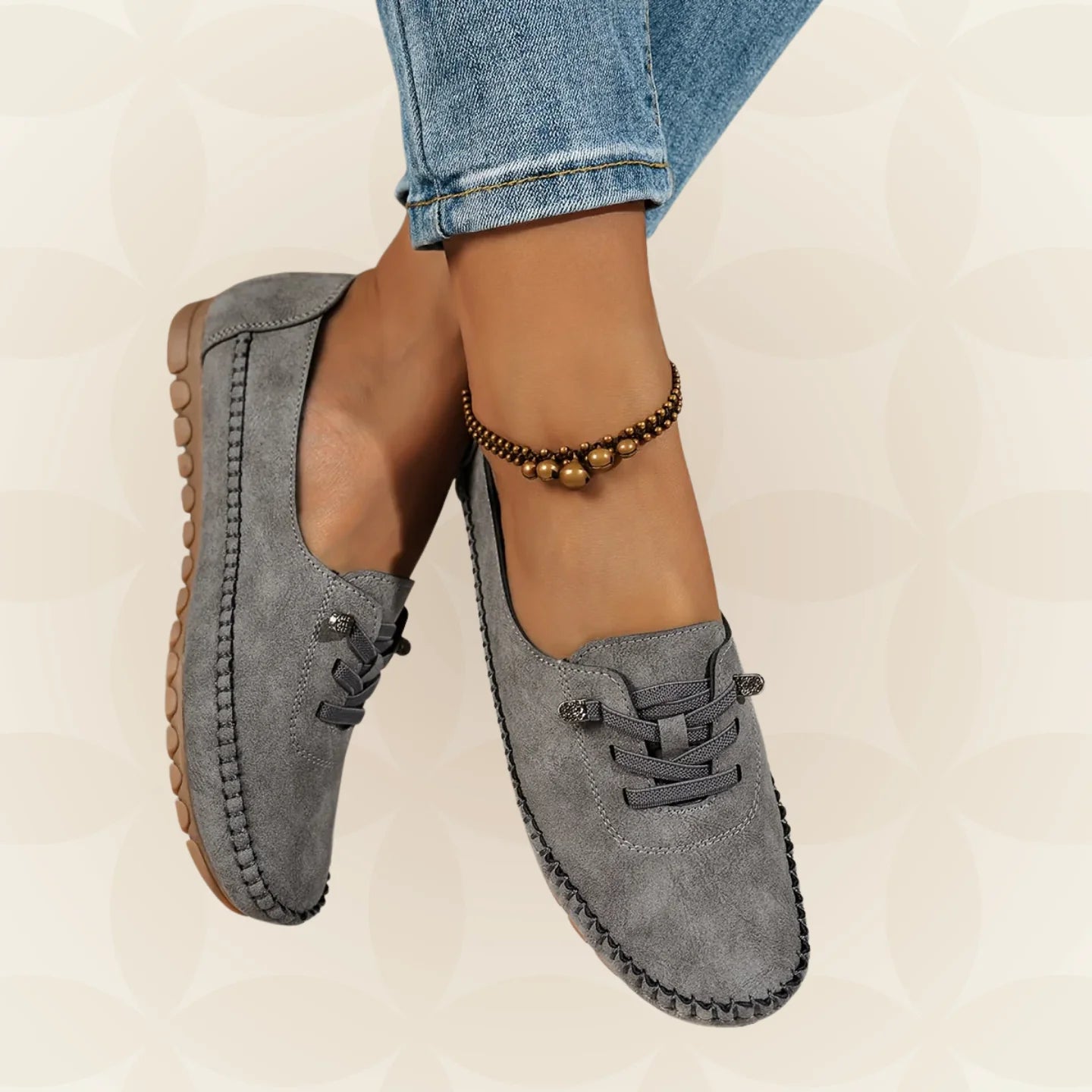 Dames loafers met antislipzool en handgenaaide rand voor dagelijks gebruik