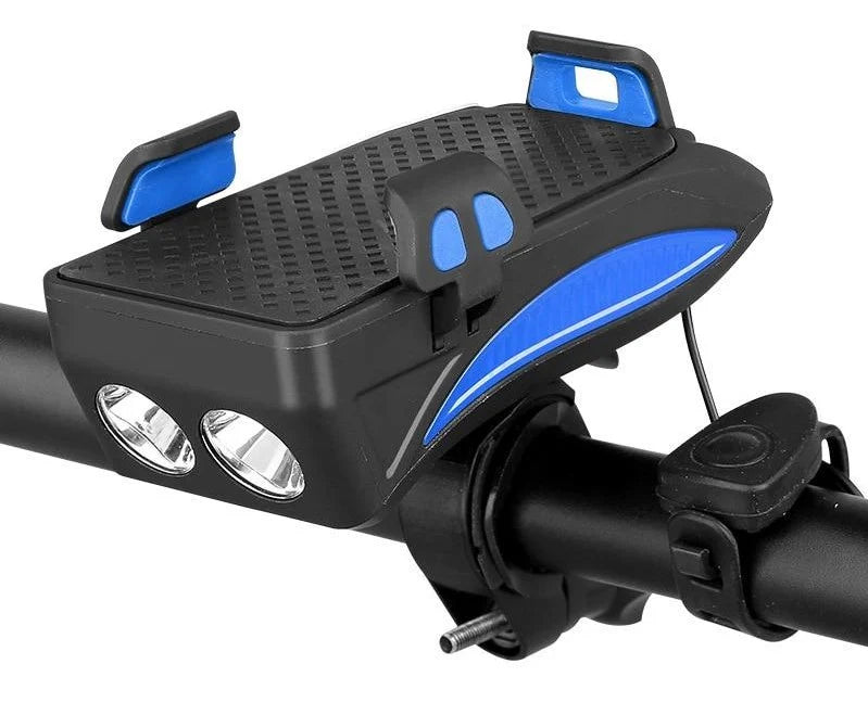 FietsPro 4-in-1 claxon met vijf geluidseffecten en aparte stuurbevestiging voor eenvoudige bediening