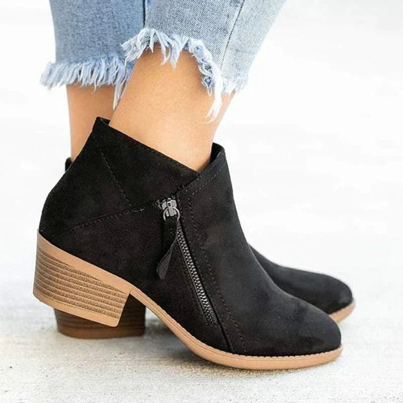 Dames enkellaarzen met blokhak, perfect voor dagelijks gebruik en casual outfits