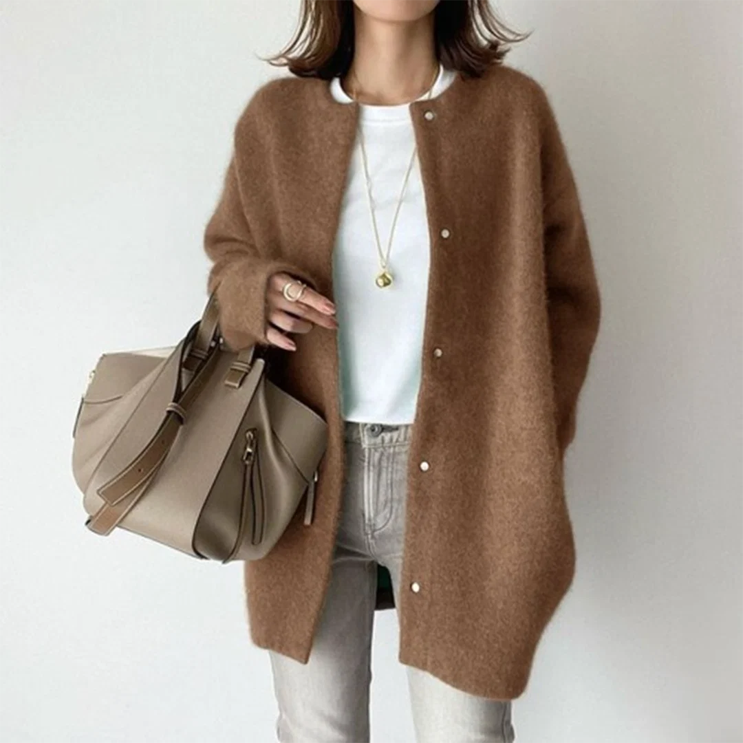 Oversized cardigan dames met zachte stof en tijdloos design voor werk en vrije tijd