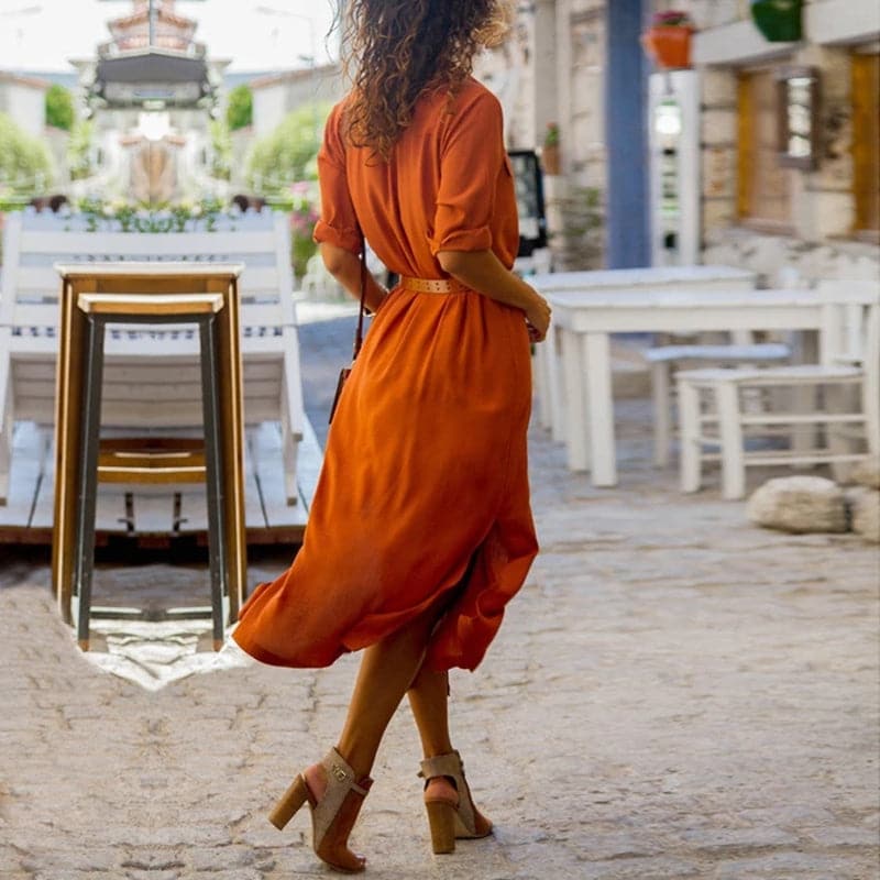 Sofie | Dames Overhemd Midi Jurk met Riem