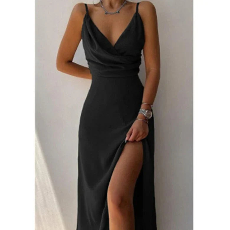 Sofie | Satijnen Maxi Jurk met Split