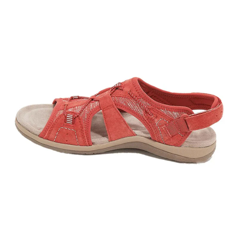 Suze | Dames Sportieve Sandalen Klittenband Rood