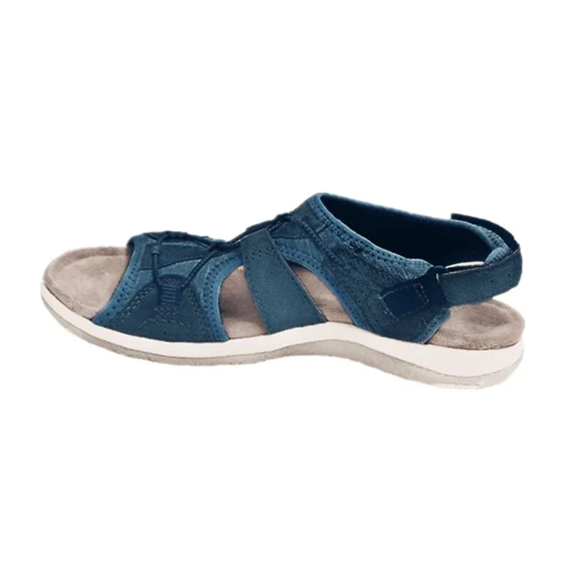 Suze | Dames Sportieve Sandalen Klittenband Marineblauw