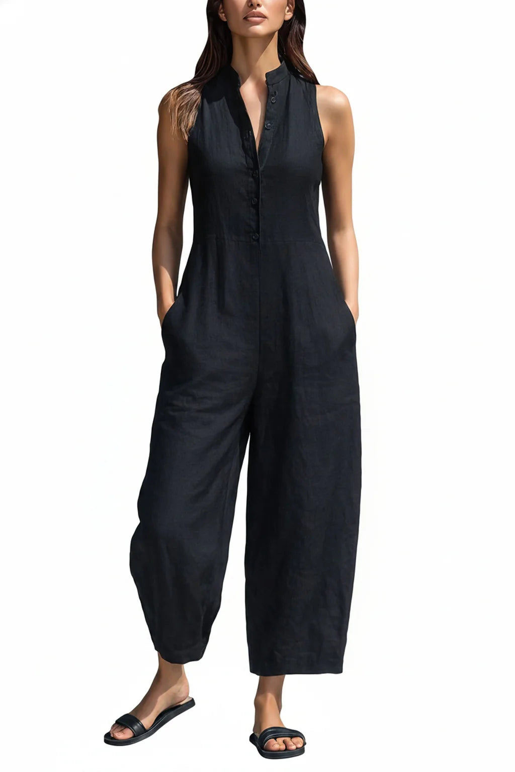Suze | Jumpsuit Mouwloos Wijde Pijpen