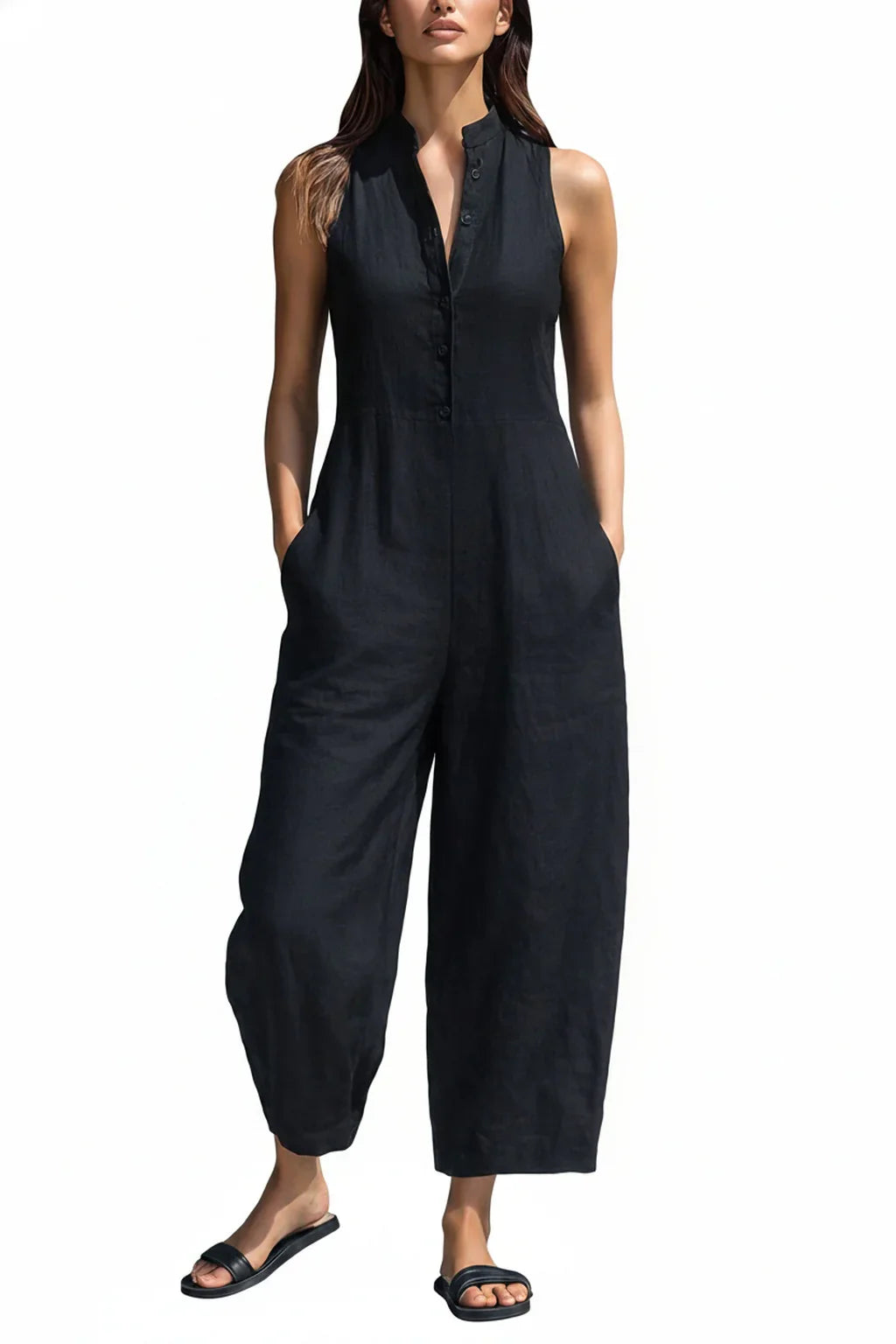 Suze | Jumpsuit Mouwloos Wijde Pijpen