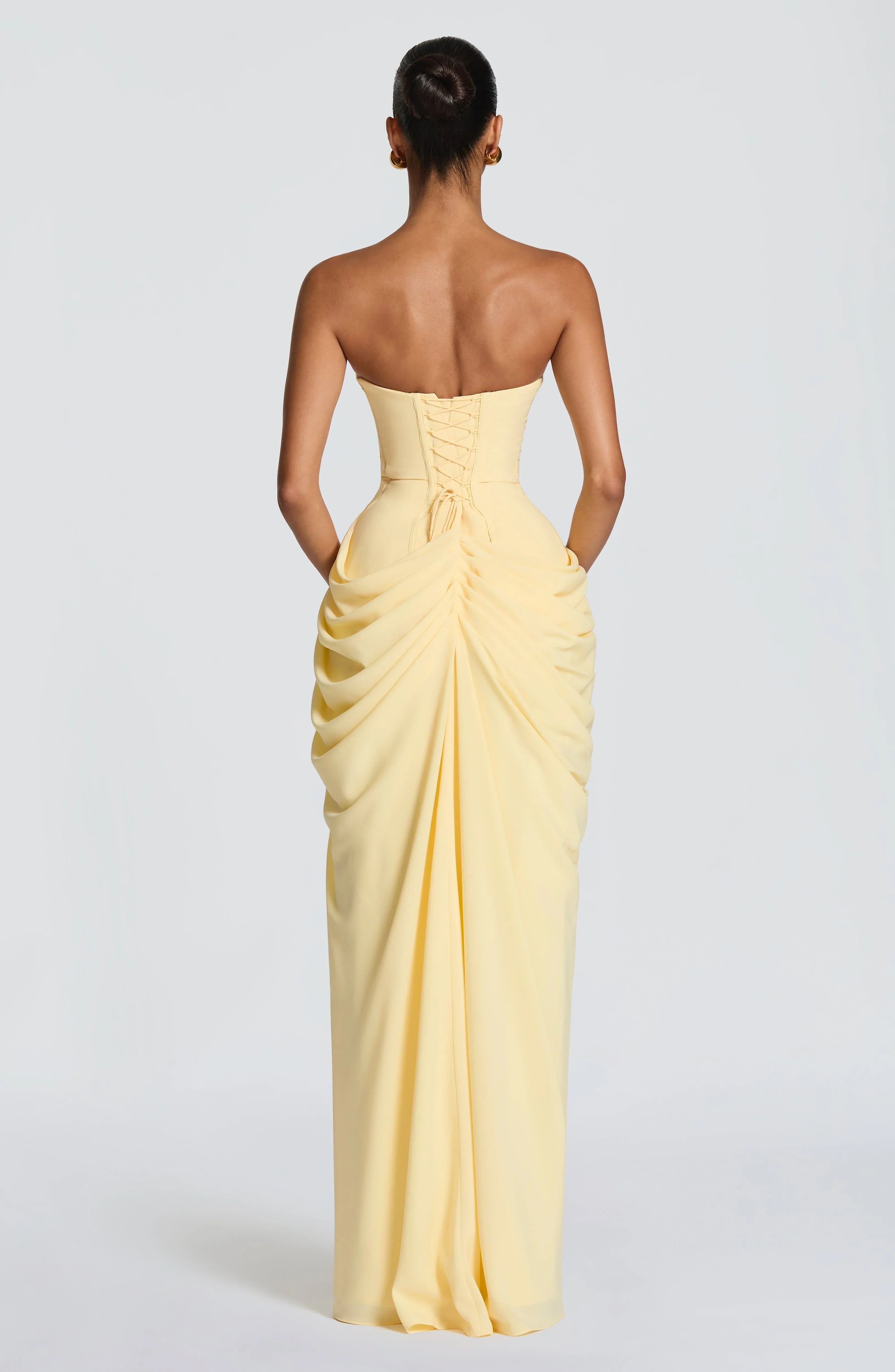 Suze | Strapless Maxi Avondjurk met Split