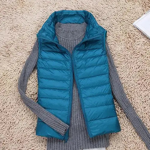 Mouwloze paarse bodywarmer met ritssluiting en gestructureerde gewatteerde stof voor dagelijks gebruik