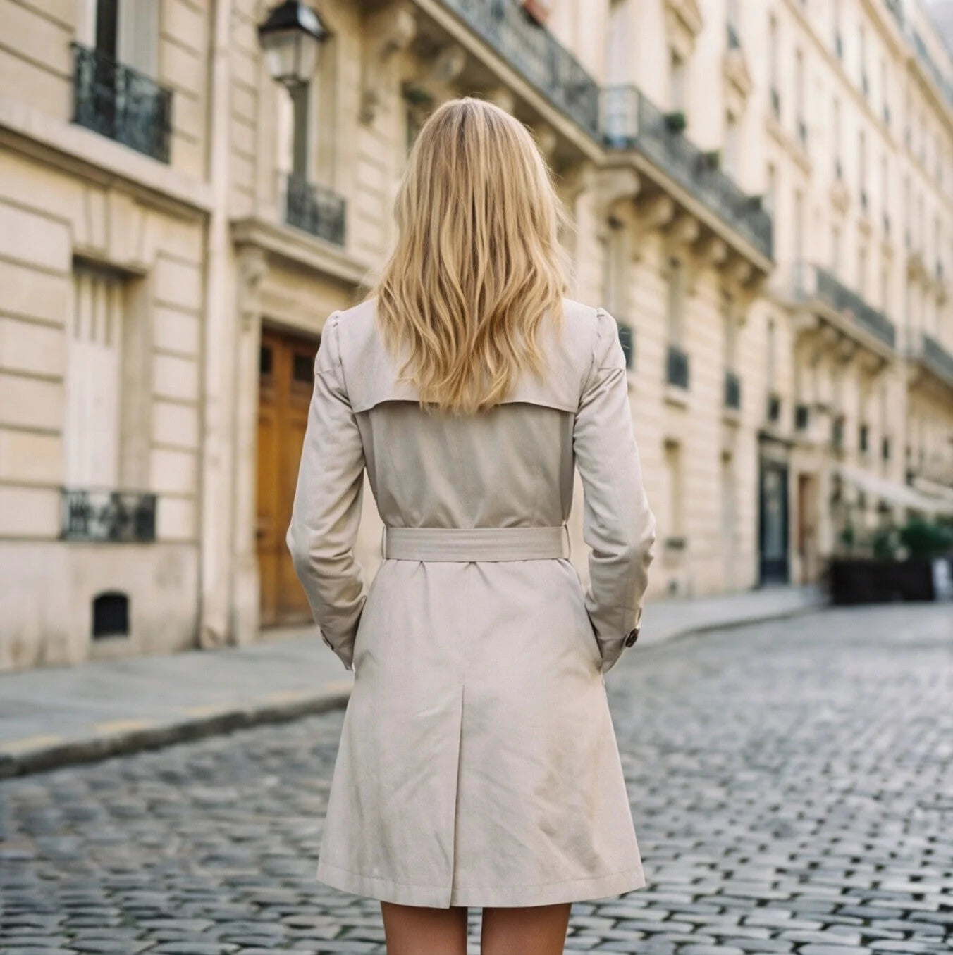 Volledige lengte dames trenchcoat tot boven de knie met tijdloos design voor tussenseizoen