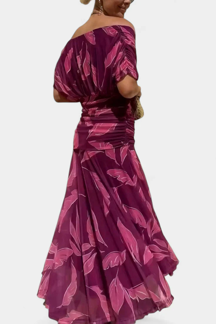 Yara | Dames Maxi Jurk met Off-shoulder V-hals