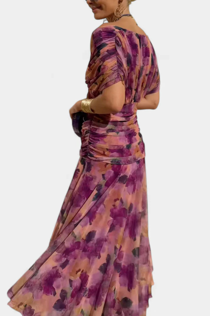 Yara | Dames Maxi Jurk met Off-shoulder V-hals