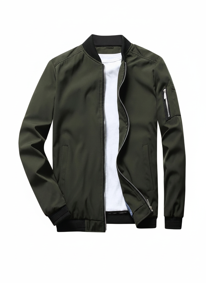 Casual Herenjas met Ritssluiting en Staande Kraag | Zach