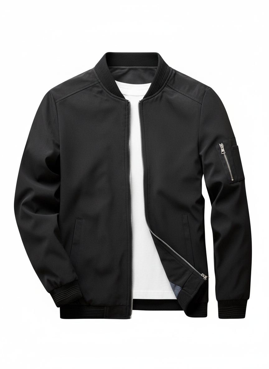 Casual Herenjas met Ritssluiting en Staande Kraag | Zach