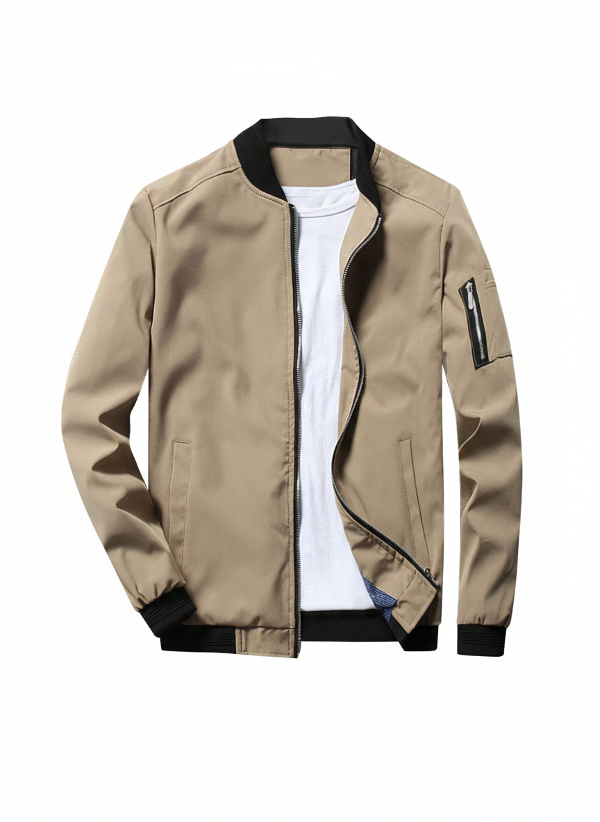 Casual Herenjas met Ritssluiting en Staande Kraag | Zach