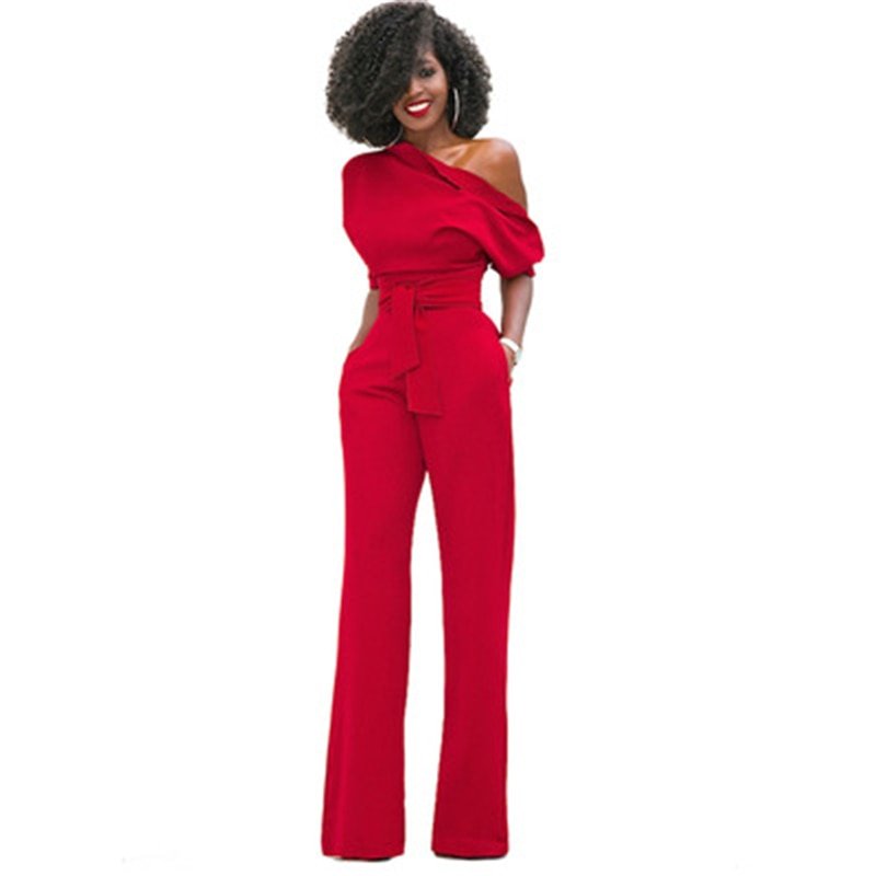 Jana | Dames Jumpsuit Wijde Pijp One Shoulder Riem 3