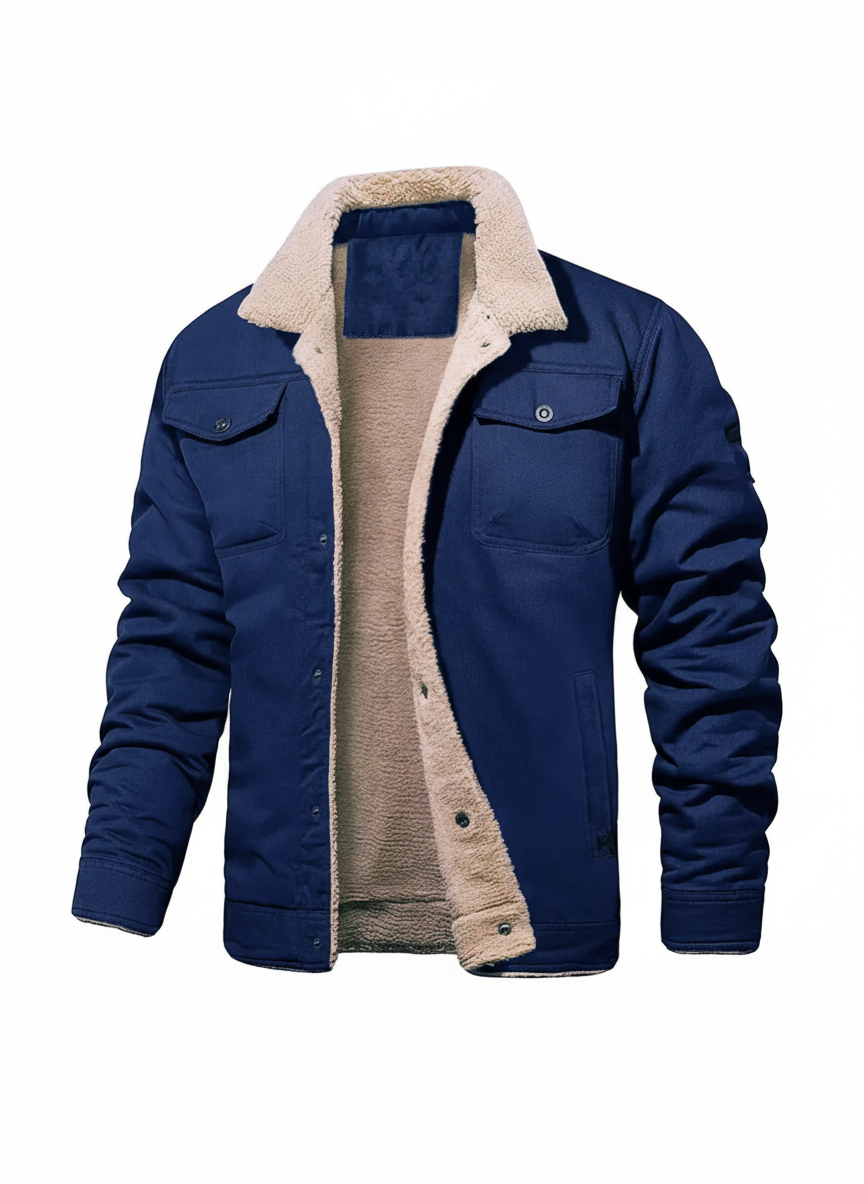 Katoenen Fleece Bomberjack voor Heren | Quor