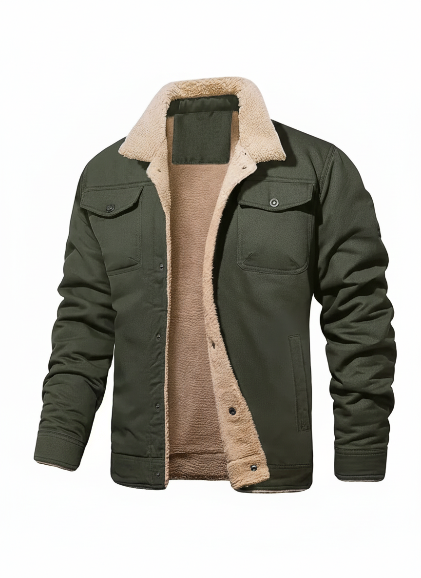 Katoenen Fleece Bomberjack voor Heren | Quor