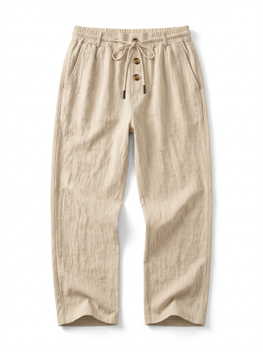 Lina | Lichtgewicht Linnen Broek met Trekkoord