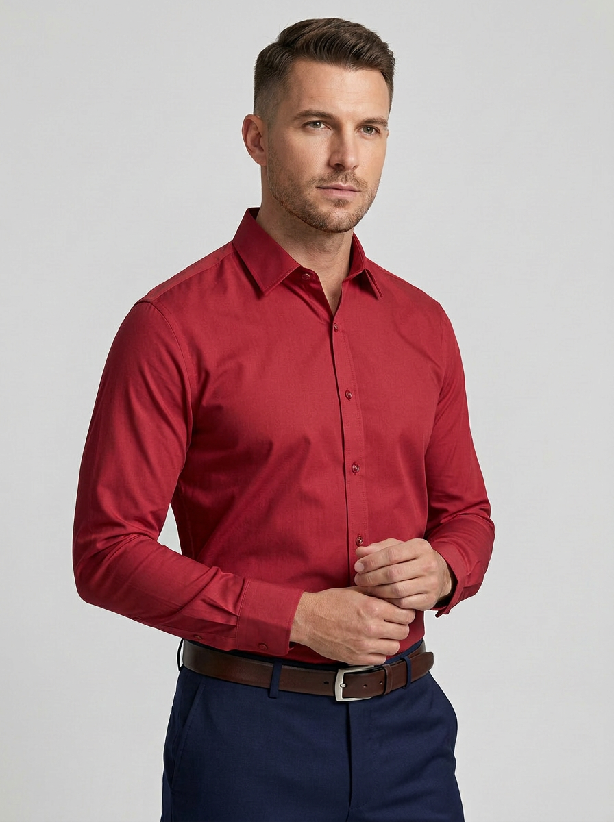Overto | Heren Overhemd Slim Fit Lange Mouw Knoopsluiting 10