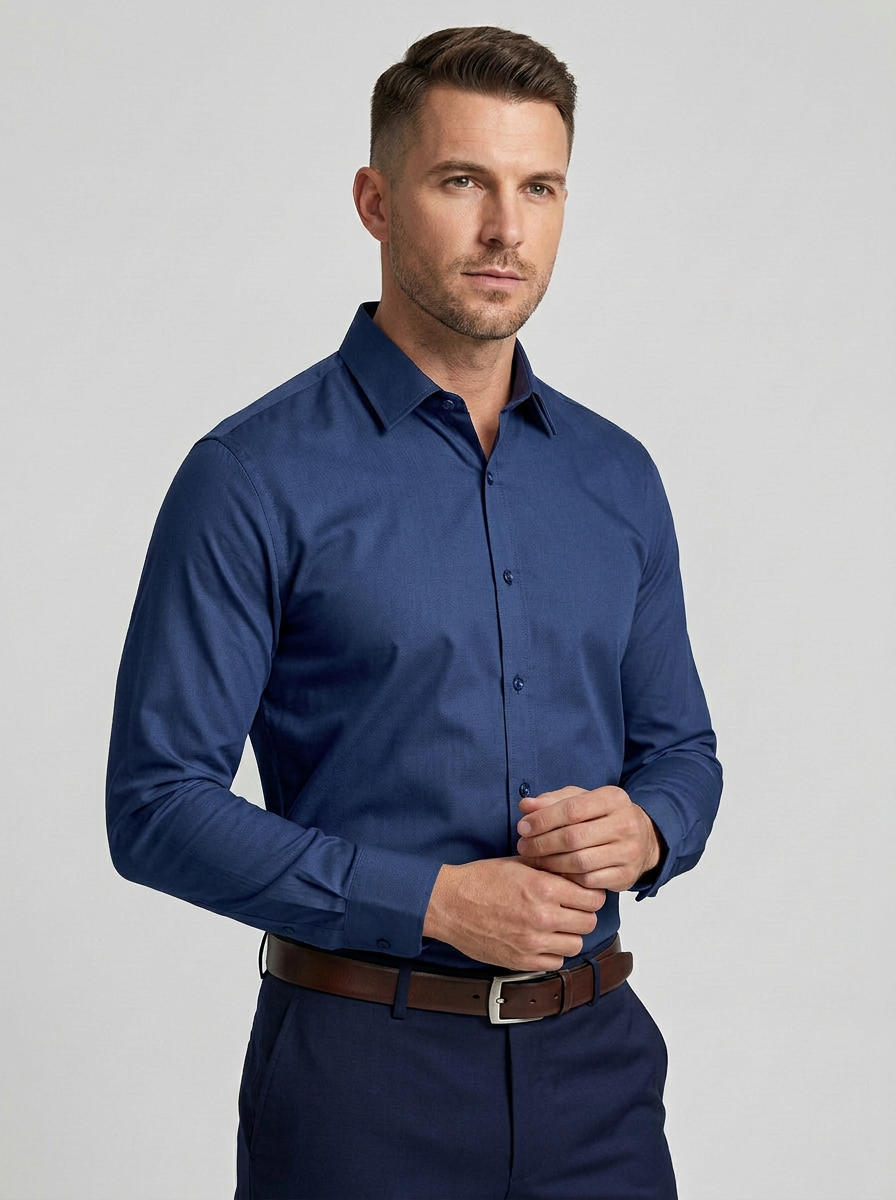 Overto | Heren Overhemd Slim Fit Lange Mouw Knoopsluiting 12