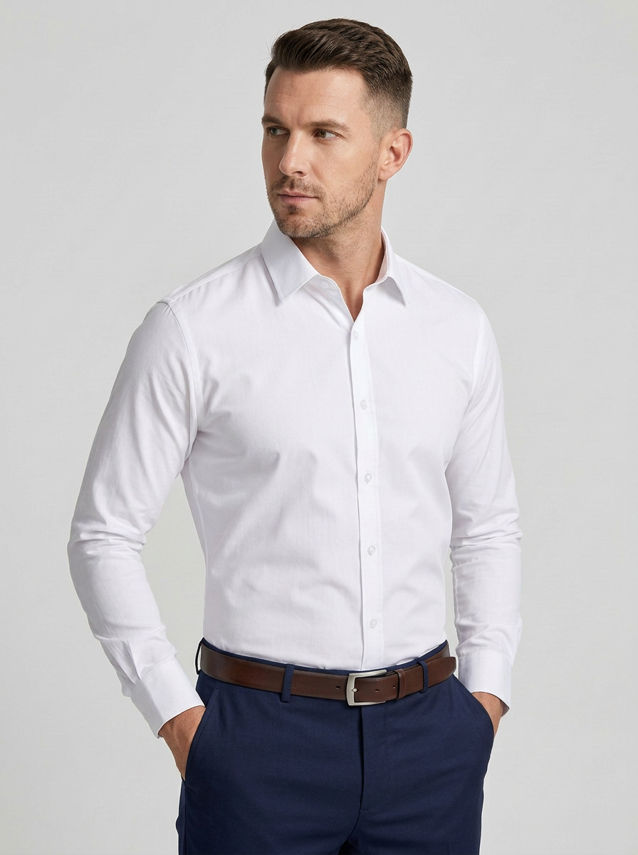 Overto | Heren Overhemd Slim Fit Lange Mouw Knoopsluiting 2