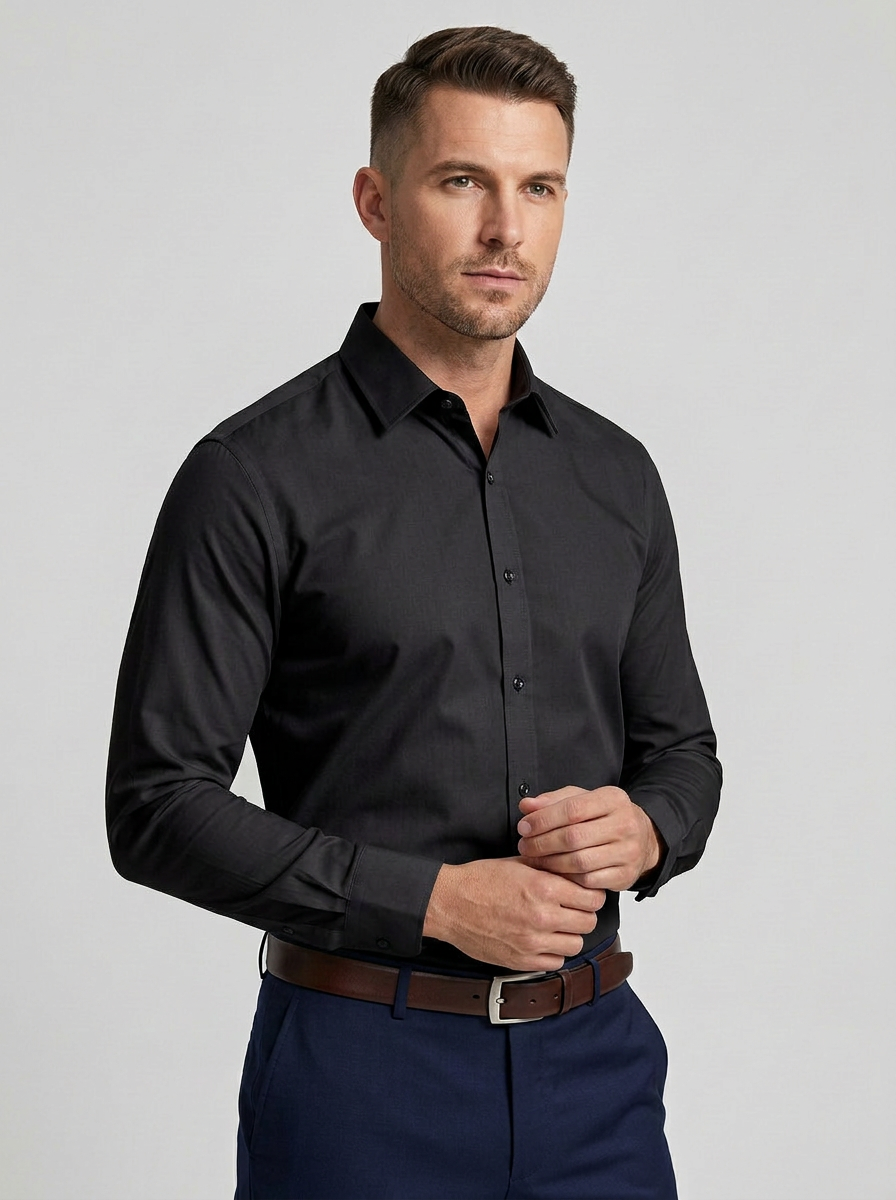 Overto | Heren Overhemd Slim Fit Lange Mouw Knoopsluiting 5