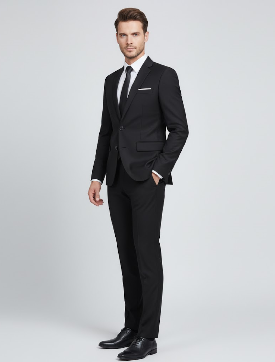 Pakelo | Heren Tweedelig Pak Slim Fit Inkeping Revers Effen 7