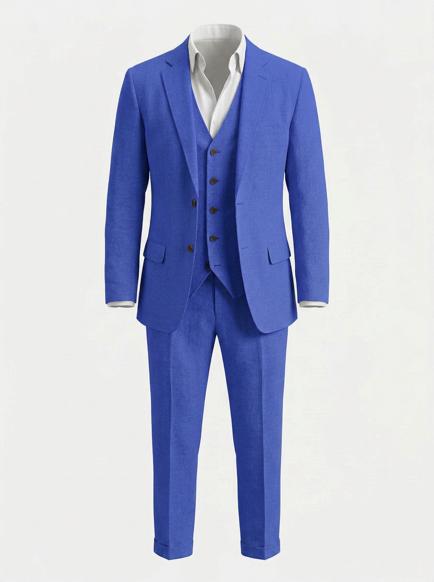 Pakven | Heren Driedelig Pak Slim Fit Linnen Inkeping Revers 10