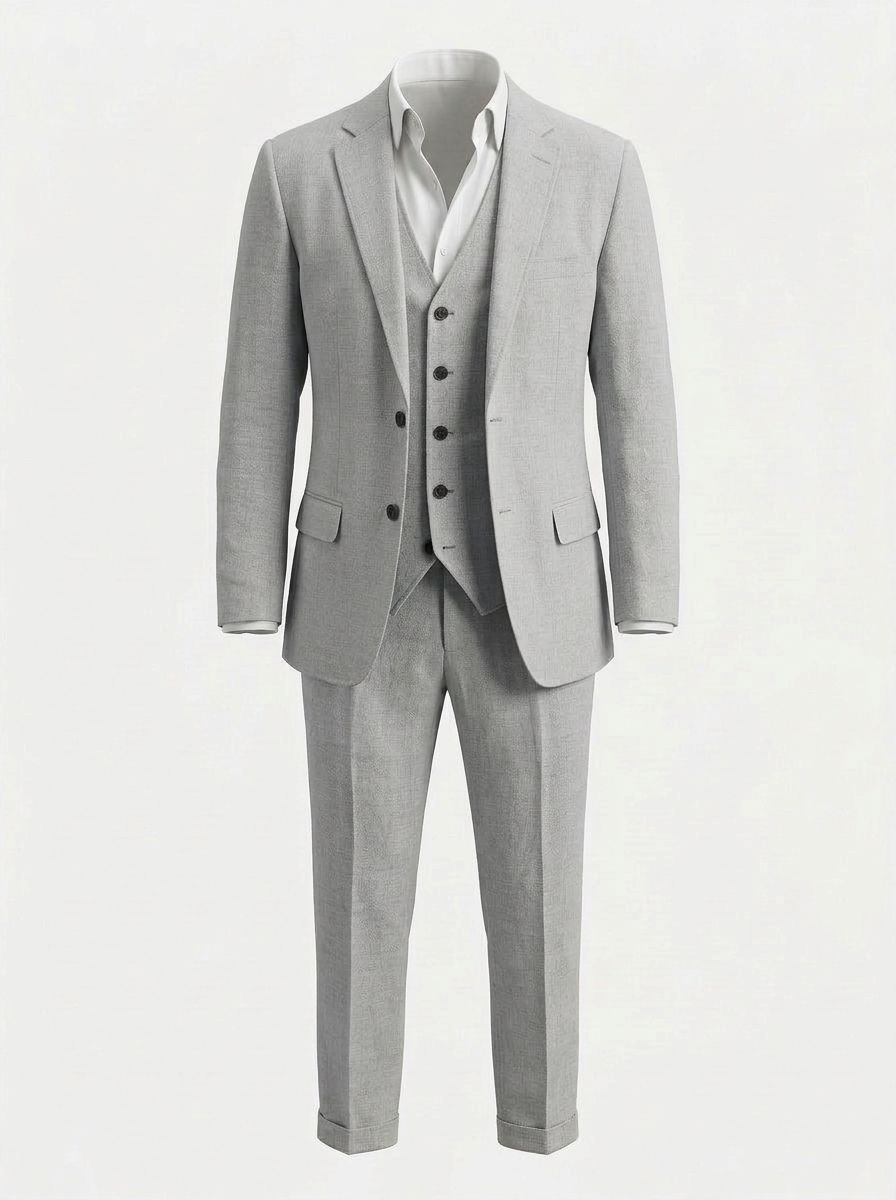 Pakven | Heren Driedelig Pak Slim Fit Linnen Inkeping Revers 18