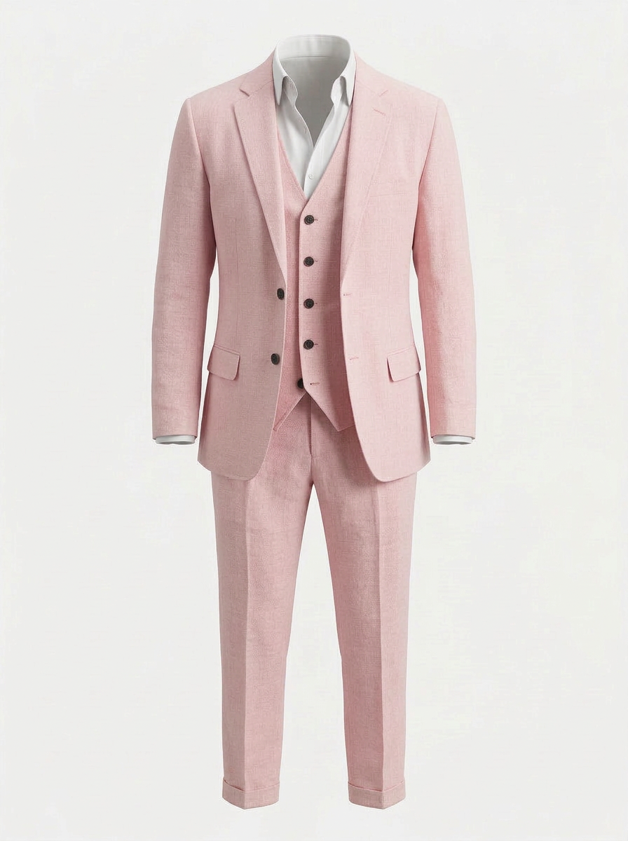 Pakven | Heren Driedelig Pak Slim Fit Linnen Inkeping Revers 20