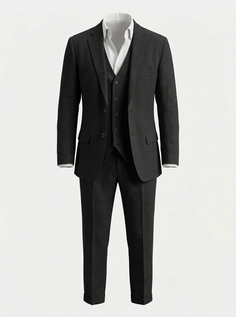 Pakven | Heren Driedelig Pak Slim Fit Linnen Inkeping Revers 22