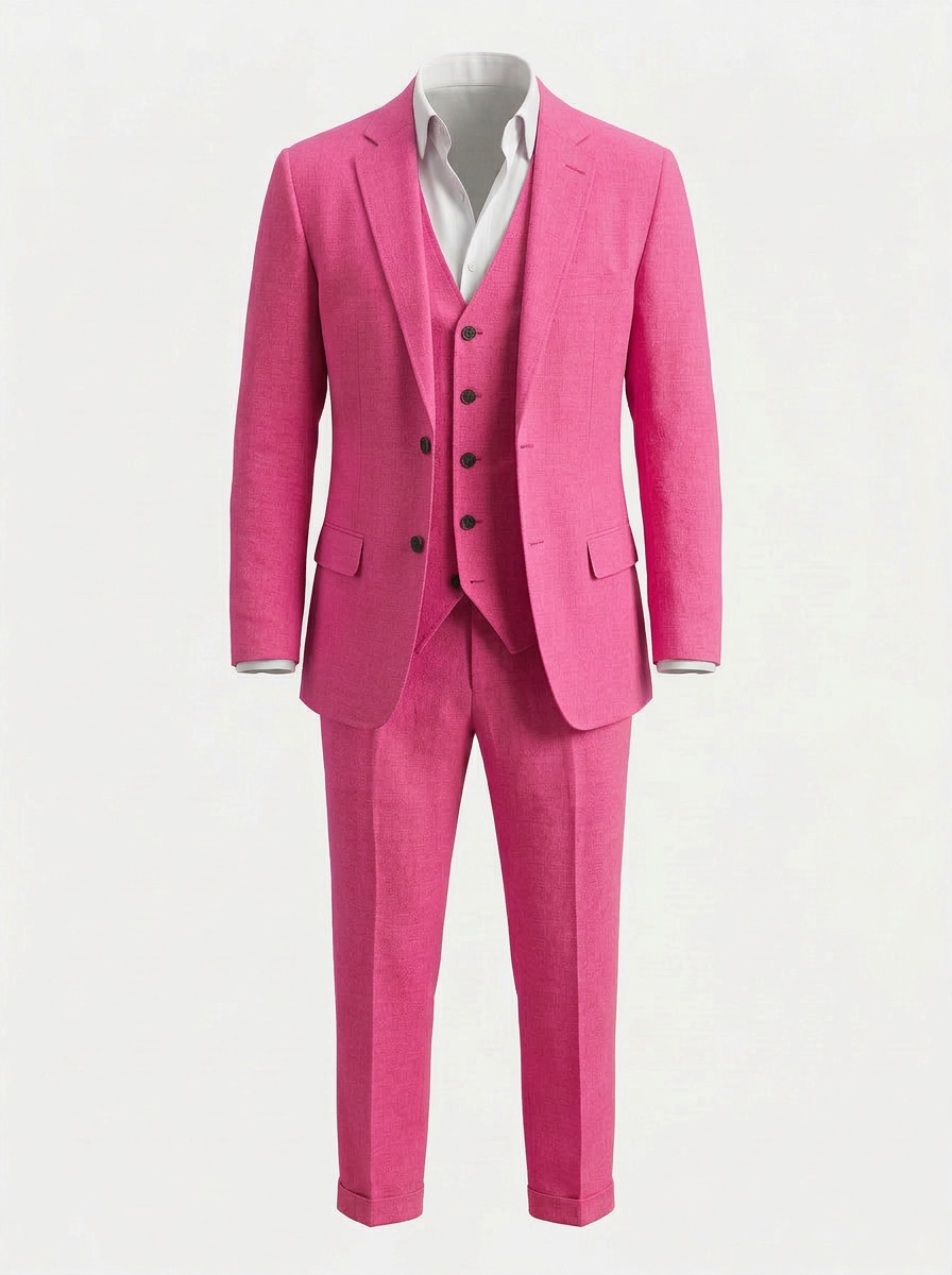 Pakven | Heren Driedelig Pak Slim Fit Linnen Inkeping Revers 24