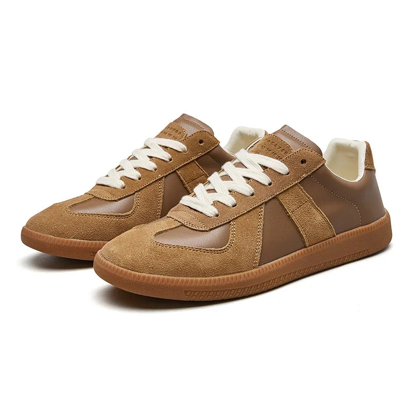 Sano | Heren Leren Suède Retro Sneakers Met Gumzool