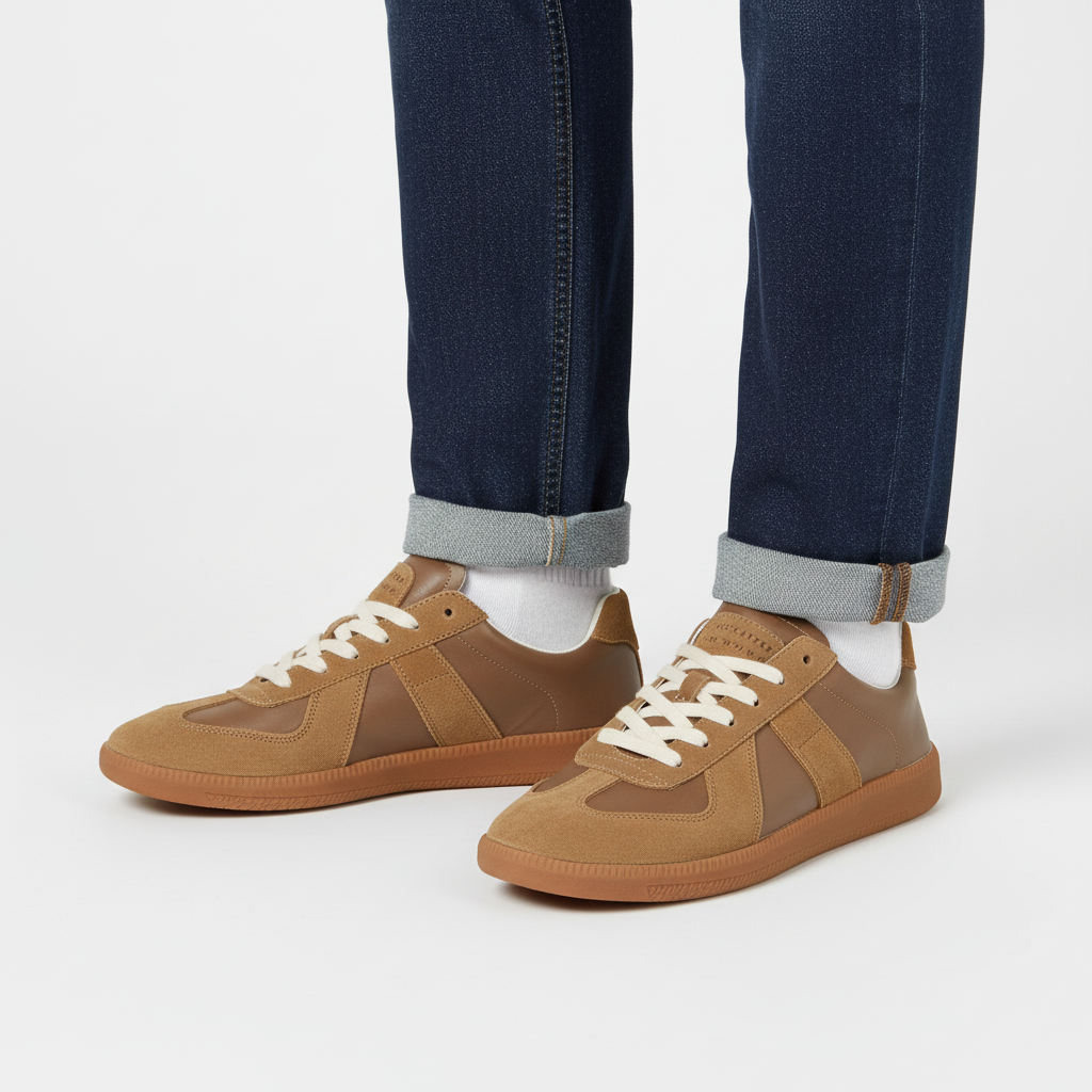 Sano | Heren Leren Suède Retro Sneakers Met Gumzool 1