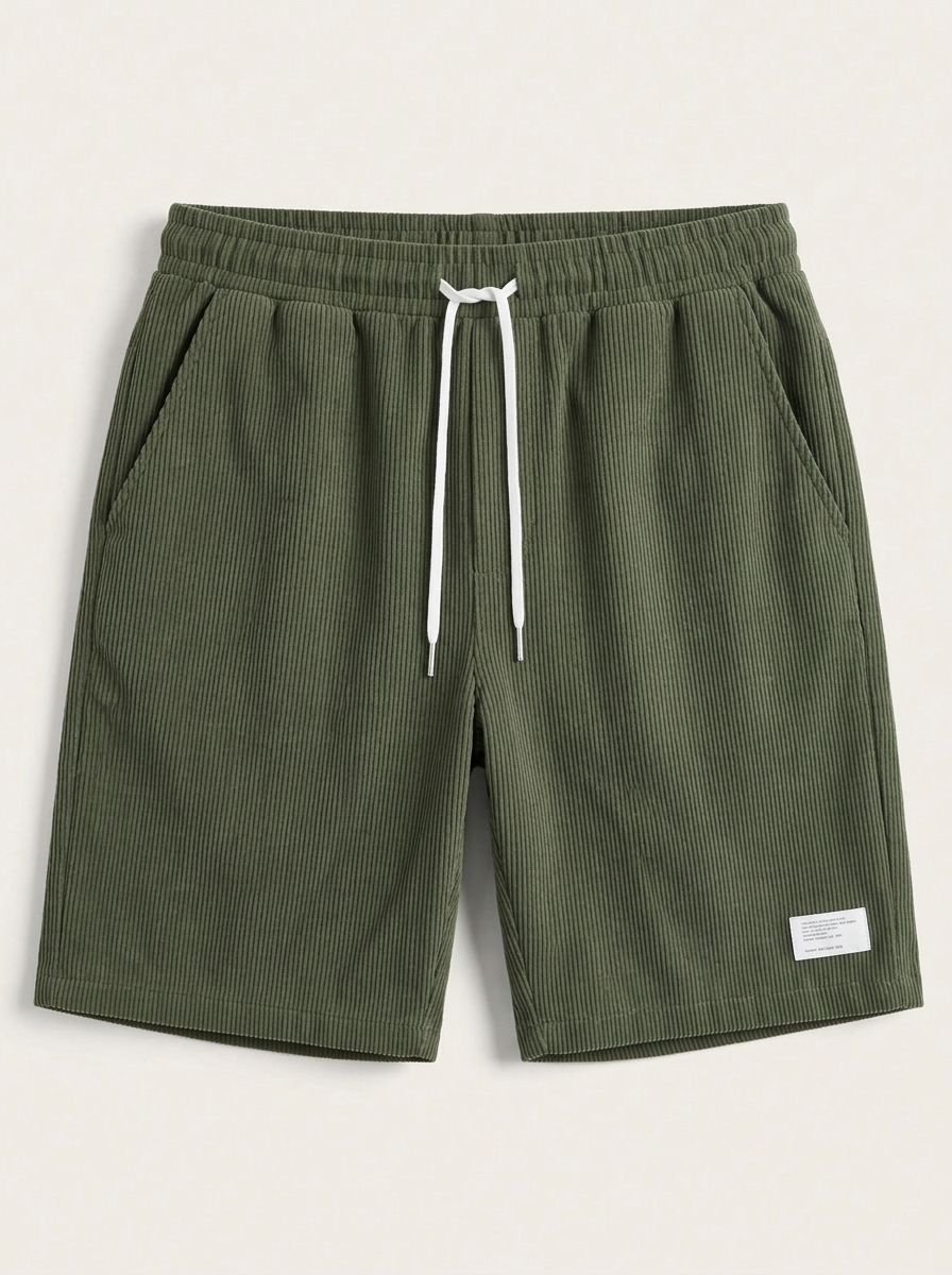 Shoven | Heren Casual Ribfluweel Shorts Trekkoord Elastische Taille