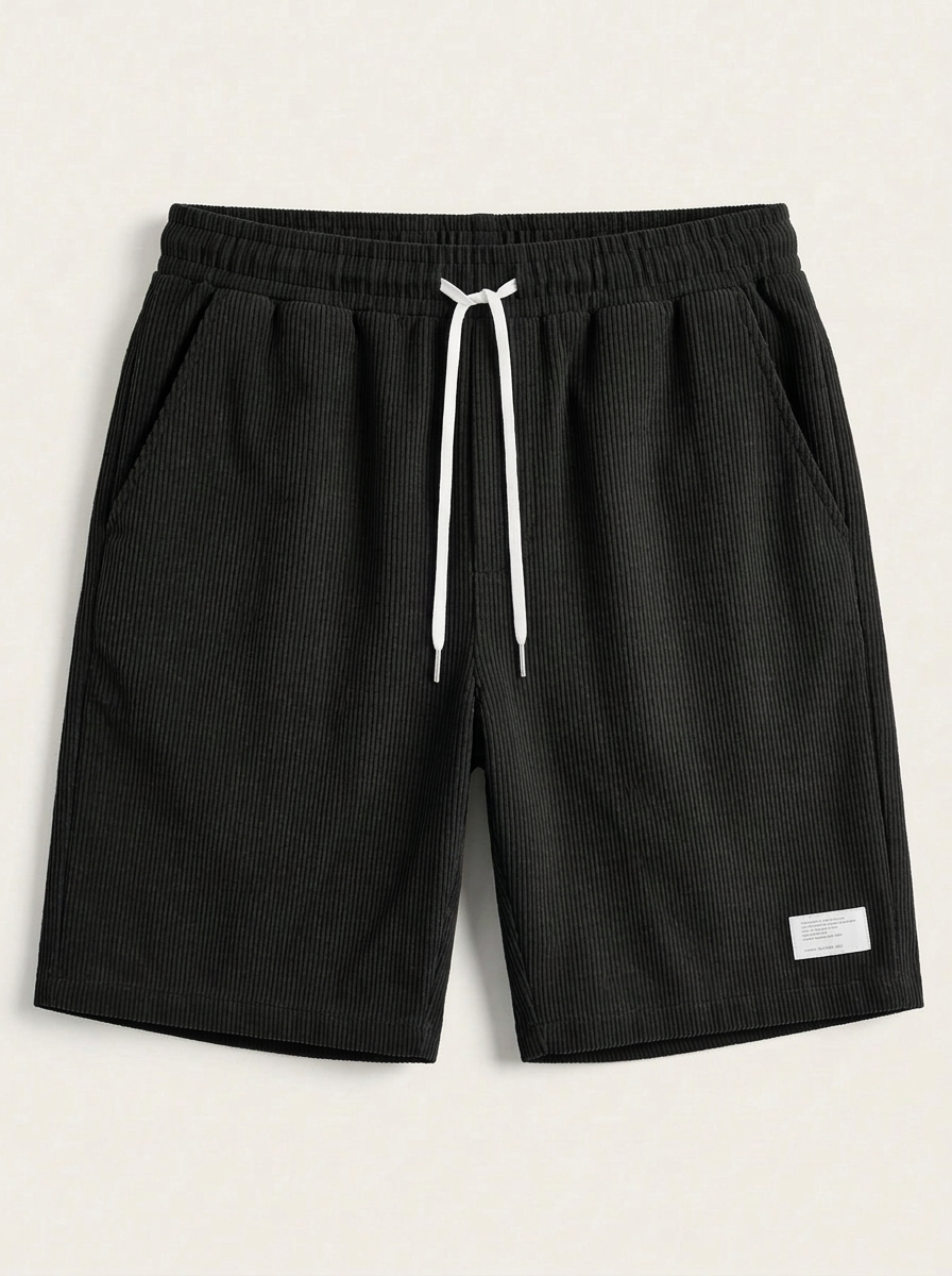 Shoven | Heren Casual Ribfluweel Shorts Trekkoord Elastische Taille 11