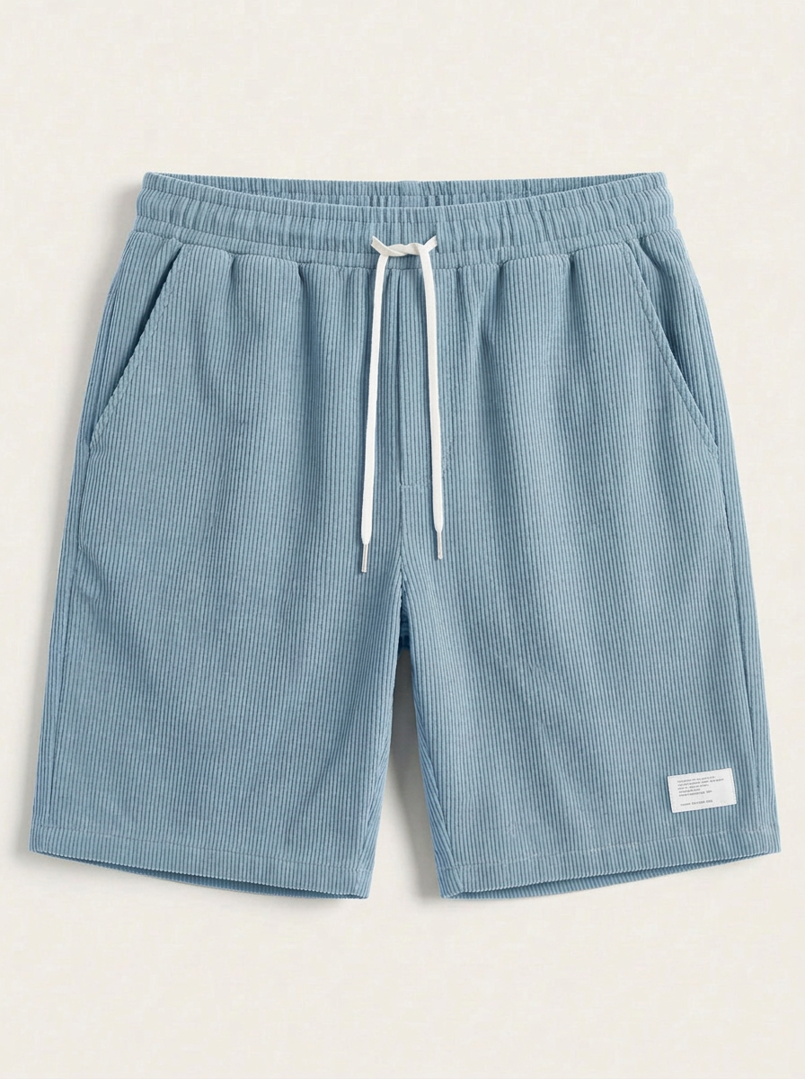 Shoven | Heren Casual Ribfluweel Shorts Trekkoord Elastische Taille 13