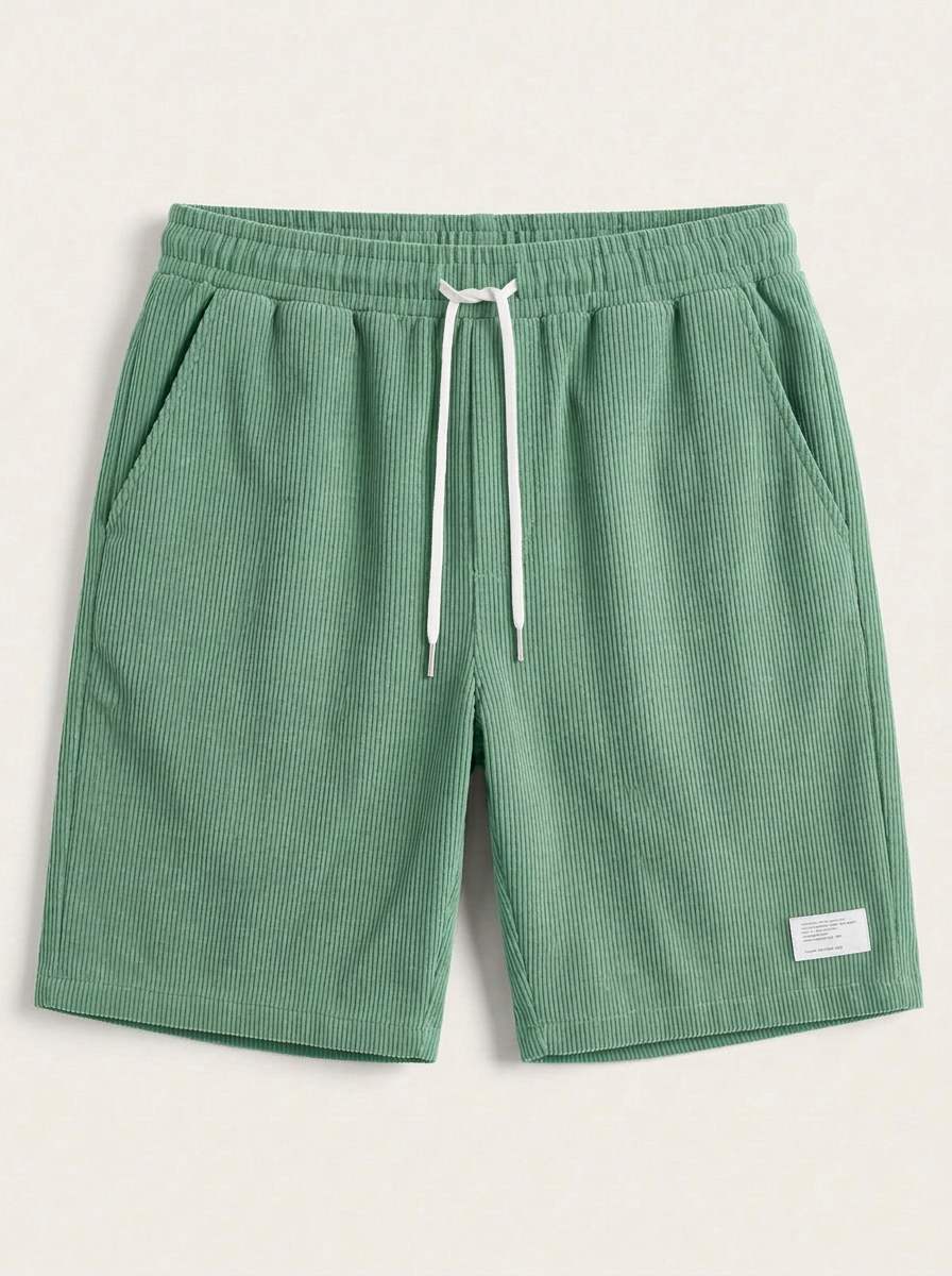 Shoven | Heren Casual Ribfluweel Shorts Trekkoord Elastische Taille 5