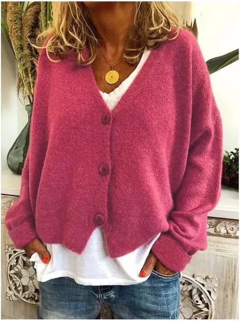 Styling voorbeeld van het Dames Cardigan Vest gecombineerd met casual outfit