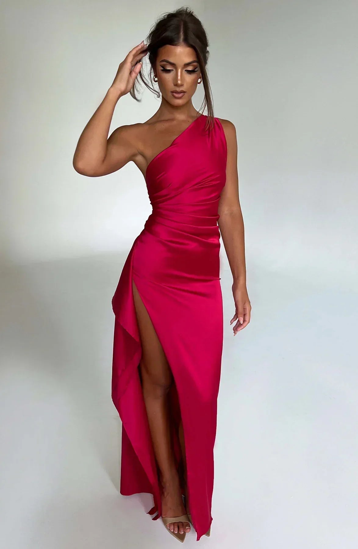Anna | One Shoulder Maxi Jurk met Split