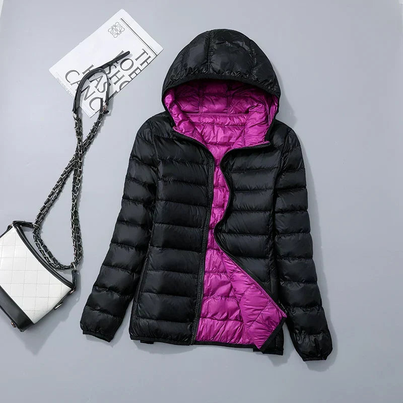 Dames gewatteerde puffer jas met elastische manchetten en comfortabele fit