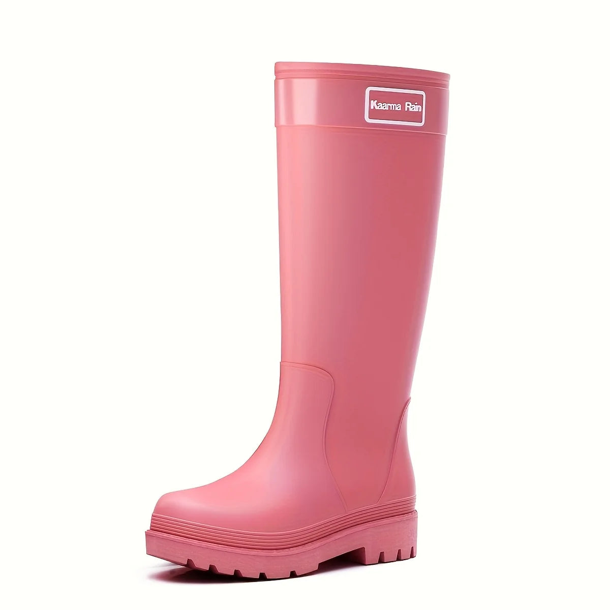 Collectie kniehoge regenlaarzen voor dames in zwart, roze, lichtbruin en rood met waterdicht ontwerp