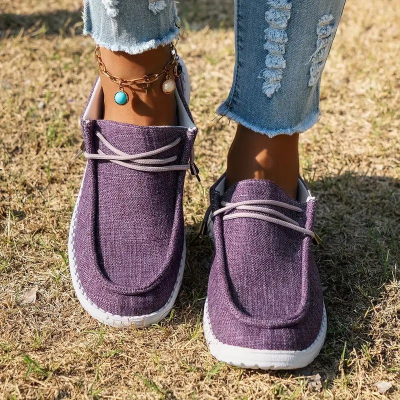 Esmee | Dames Loafers met Vetersluiting Paars