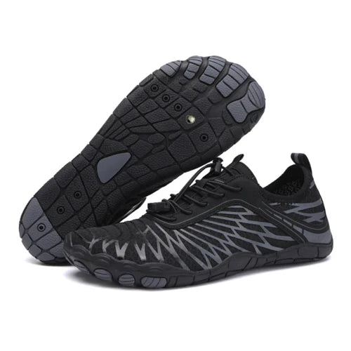 Zijaanzicht van barefoot sneakers met lage profiel en natuurlijke loopervaring
