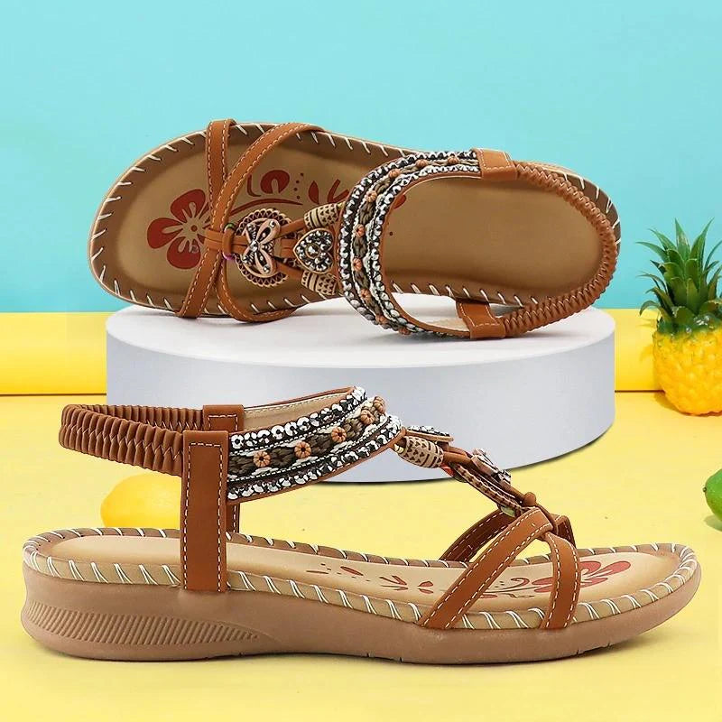 Casual zomer sandalen met open teen en decoratieve accenten