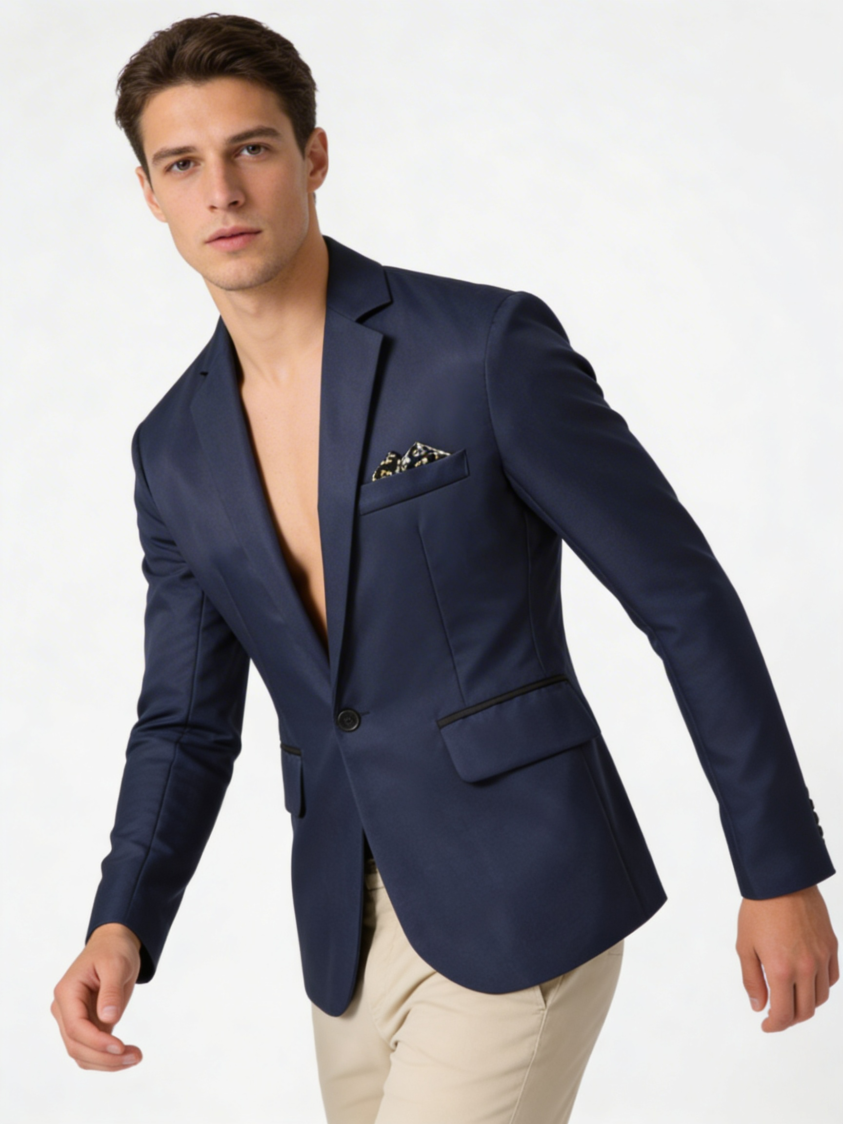 Bartin | Heren Slim Fit Blazer Met Eén Knoop