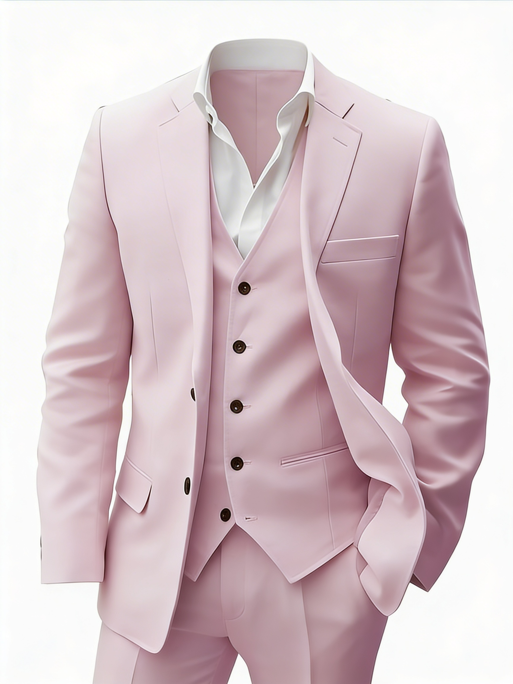 Sutton | Heren Roze Bruiloft Driedelig Pak