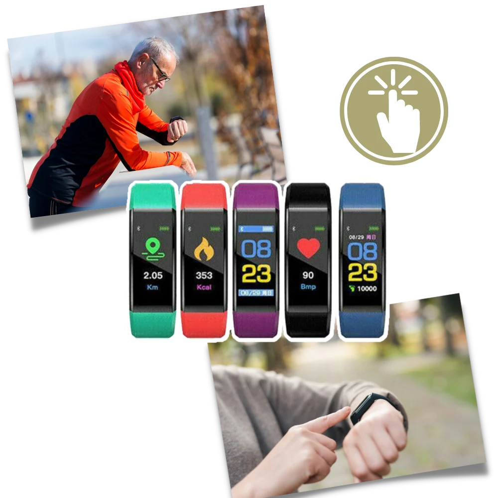 Fitness tracker met hartslagmeter functie en duidelijke weergave voor gezondheidsmonitoring tijdens sport