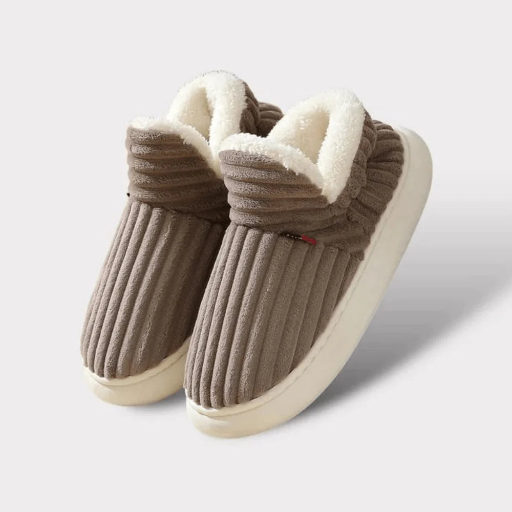 Dames pantoffels met gesloten teen en dikke zool voor stevige grip en warmte